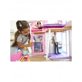 Barbie 'nin Malibu Evi, Dönüşüm Özellikli, 25'ten Fazla Parçalı ve 2 Katlı Bebek Evi FXG57