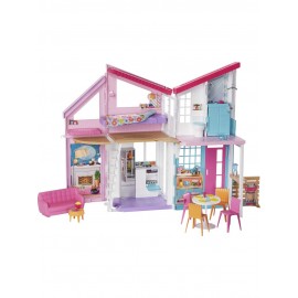 Barbie 'nin Malibu Evi, Dönüşüm Özellikli, 25'ten Fazla Parçalı ve 2 Katlı Bebek Evi FXG57