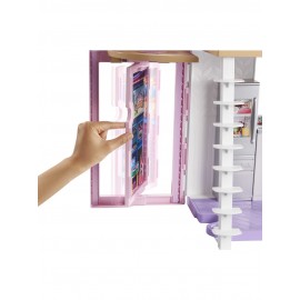 Barbie 'nin Malibu Evi, Dönüşüm Özellikli, 25'ten Fazla Parçalı ve 2 Katlı Bebek Evi FXG57