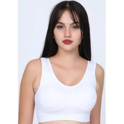 707 Bayan Bambu Kalın Askı Pedli Büstiyer SİYAH/BEYAZ