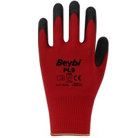 BEYBİ PL9 POLYESTER ÖRME LATEKS ELDİVEN 288 adet