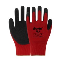 BEYBİ PL9 POLYESTER ÖRME LATEKS ELDİVEN 288 adet