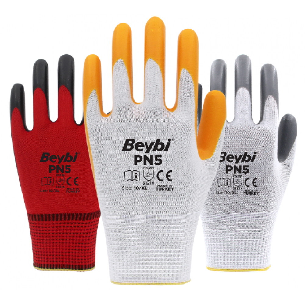 BEYBİ PN5 POLYESTER ÖRME NİTRİL ELDİVEN (288 adet)