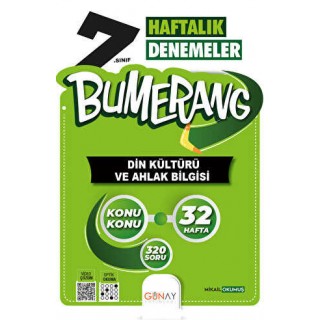 Günay Yayınları 7.SINIF Bumerang 32 Haftalık Din Kültürü ve Ahlak Bilgisi Denemeleri