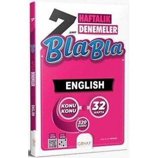 Günay Yayınları 7.SINIF Bla Bla 32 Haftalık İngilizce Denemeleri