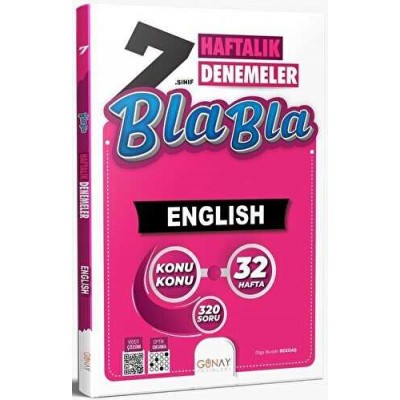 Günay Yayınları 7.SINIF Bla Bla 32 Haftalık İngilizce Denemeleri
