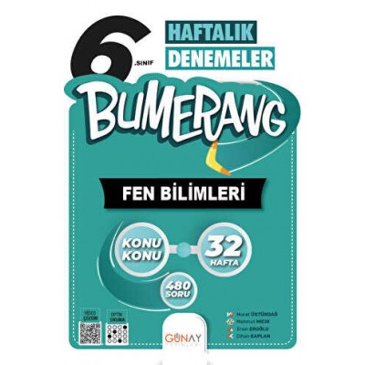 Günay yayınları 6. SINIF Bumerang 32 Haftalık Fen Bilimleri Denemeleri